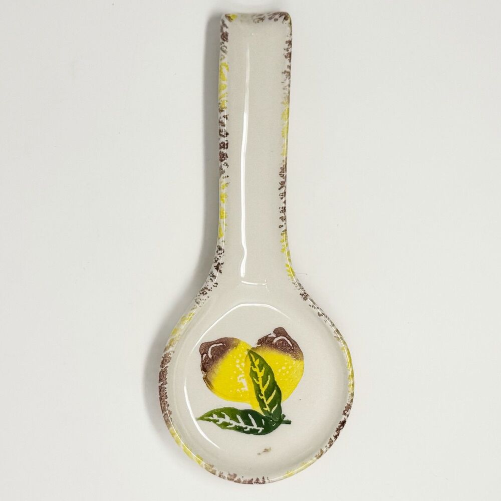 La Tavola Italy Handpainted Ceramic Lemon Spoon Rest Rustic Tuscan New